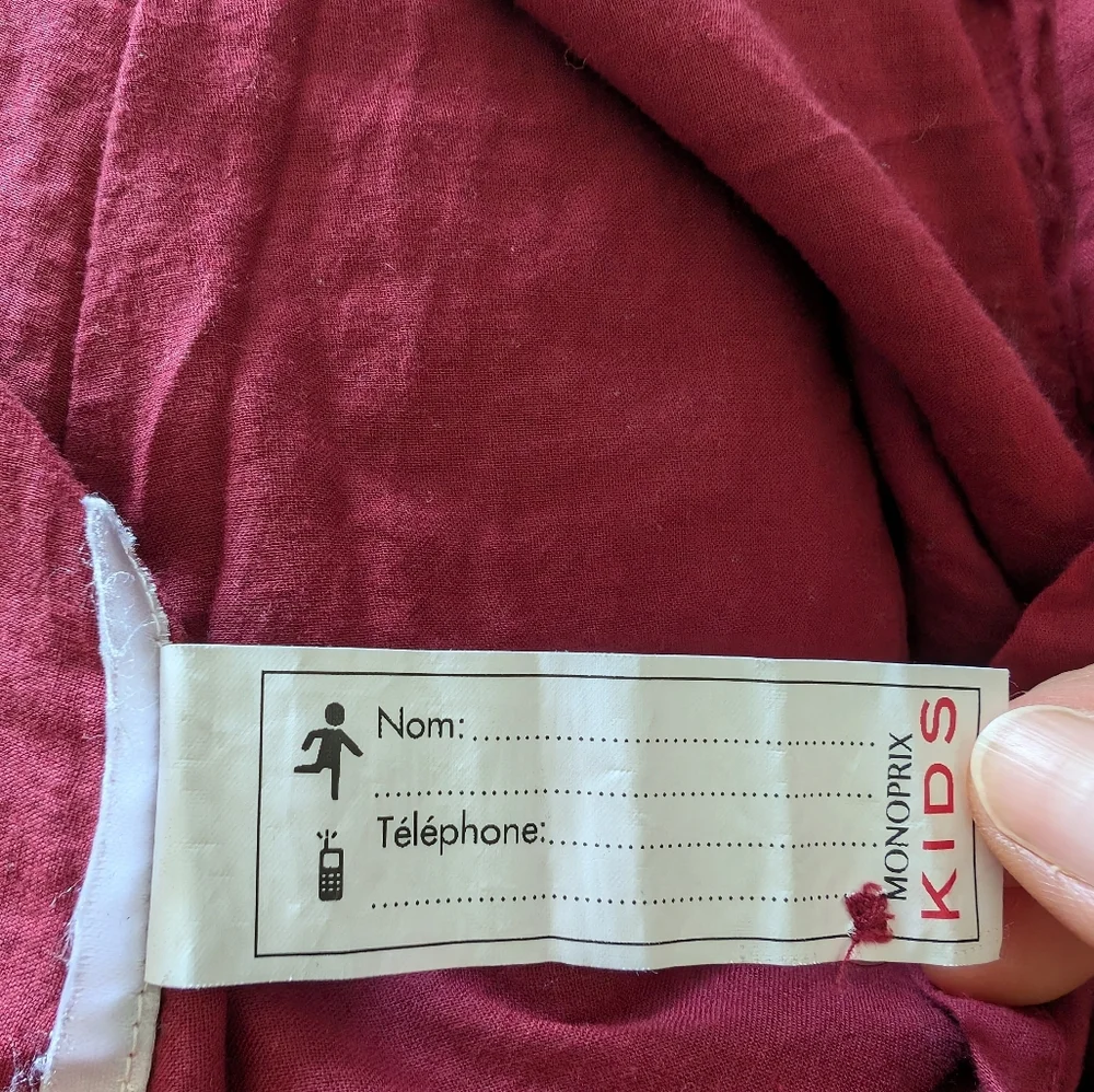 Monoprix Flannel Ruffle Dress In Maroon - Picture 9 of 9